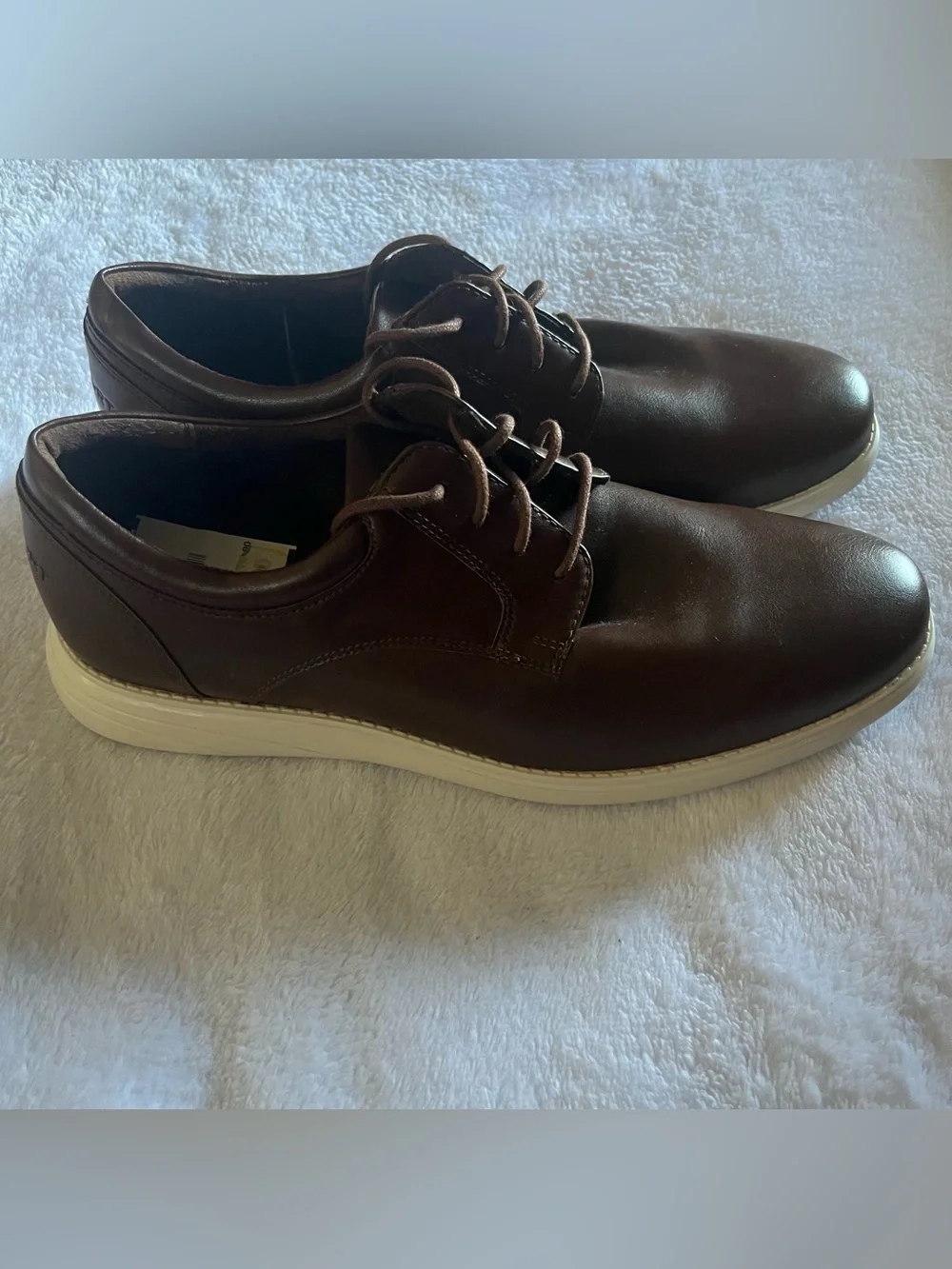 Rockport Casual Oxford Delano Brown Faux Leather Dress Shoes Size 8M